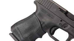 Pachmayr Gripper Sliipon Grip Black On Handgun Closeup