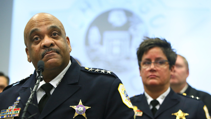 Chicago police Superintendent Eddie Johnson speaks about the details of the arrest and charges of Jussie Smollett at Chicago police headquarters on Thursday, Feb. 21, 2019 in Chicago.