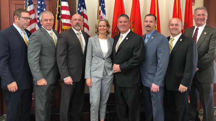 “Today we are sending a message to the brave men and women who serve and protect our communities … we are here for you,' said Nassau County Executive Laura Curran Monday at a news conference.