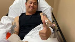 Morrow Police Sgt. Quatch underwent surgery Friday to repair a compound fracture to his right arm.