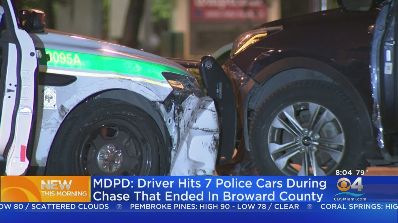 Driver Hits 7 Patrol Cars During Florida Police Pursuit | Officer