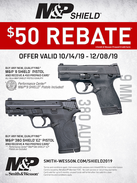 Smith & Wesson® Announces 50 Rebate on M&P Shield® Pistols Officer