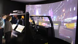 Panasonic's HUD in-vehicle display. Panasonic's HUD in-vehicle display.