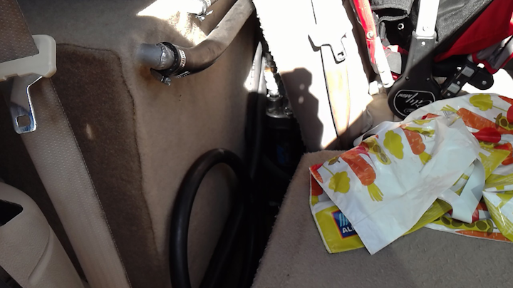 The Florida Highway Patrol provided photographs of specially modified bladder trucks and confiscated gift cards used in suspected fuel thefts. FHP reports interdicting more than 30 such trucks since 2017, almost always finding that the drivers use stolen credit card information encoded onto gift cards to pay for the purloined fuel.