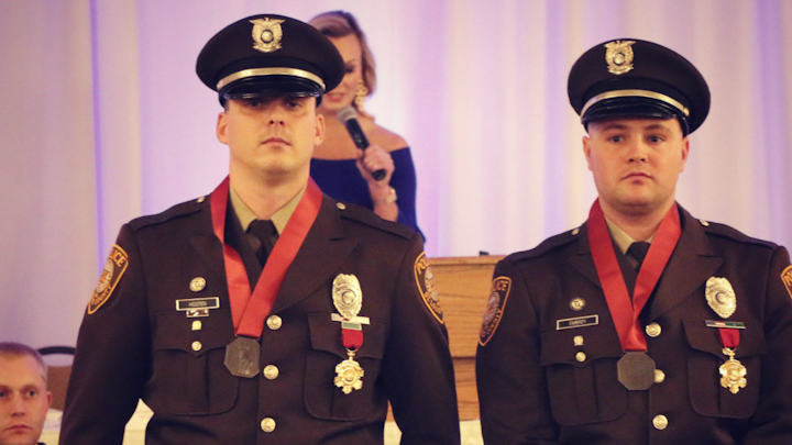 Twenty-seven local officers were awarded medals of valor on Thursday, sponsored by the St. Louis Area Police Chiefs Association and The Crusade Against Crime of America, at the Orlando Gardens banquet hall in south St. Louis County.