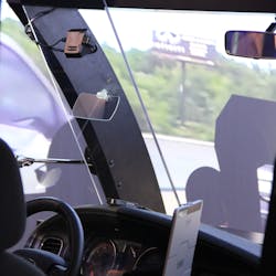 A close-up look at Panasonic's HUD display. A close-up look at Panasonic's HUD display.