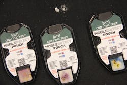 While DetectaChem's pouches have a visible reaction, an app on your smartphone can give you detailed results. While DetectaChem's pouches have a visible reaction, an app on your smartphone can give you detailed results.