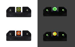 Xs Ram Night Sights Green And Orange On Left In Bright Light; Green And Orange On Right In Low Light Xs Ram Night Sights Green And Orange On Left In Bright Light; Green And Orange On Right In Low Light
