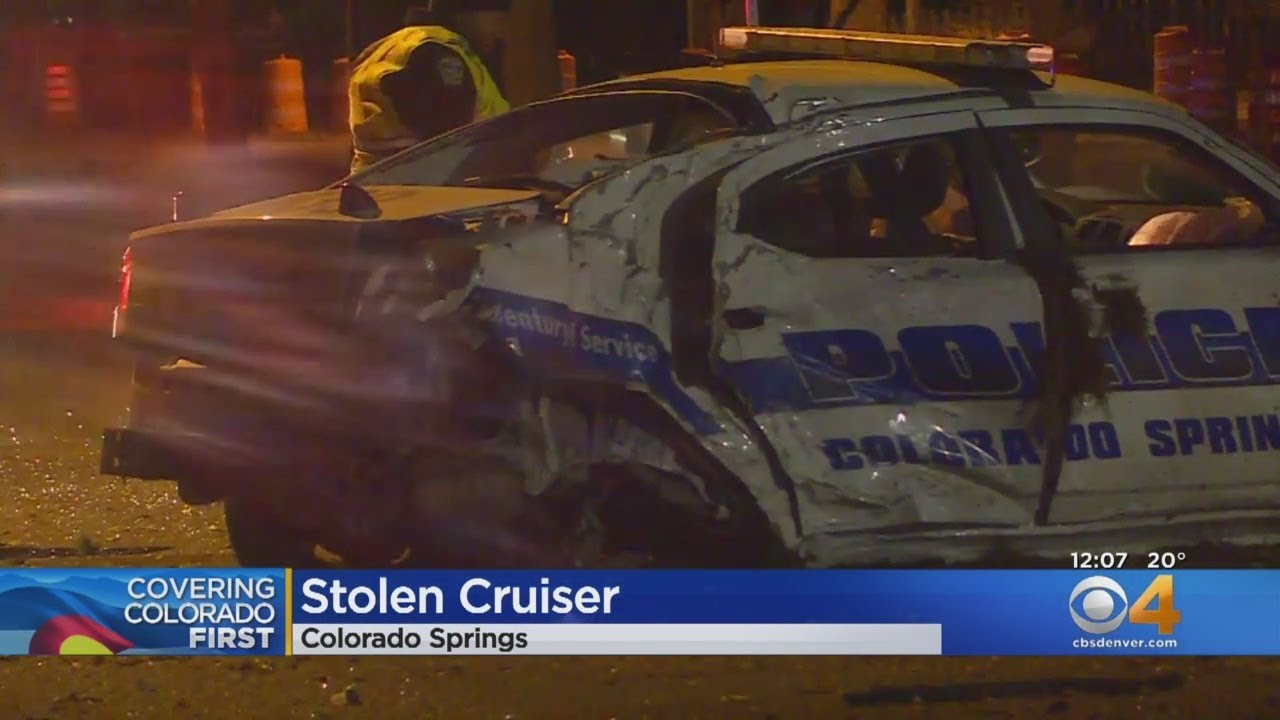 Colorado Springs Police Cruiser Stolen, Suspect Crashes In Front of ...