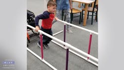 In Arvada, CO, a school resource officer with the Arvada Police Department helped give a young boy with cerebral palsy the strength to walk by personally building him an 8-foot-long strength trainer.