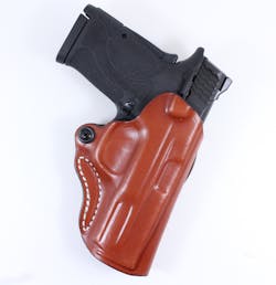 The Mini Scabbard is one of the seven new holster fits from DeSantis Gunhide for the Smith & Wesson M&P 9 Shield EZ M2.0. The Mini Scabbard is one of the seven new holster fits from DeSantis Gunhide for the Smith & Wesson M&P 9 Shield EZ M2.0.