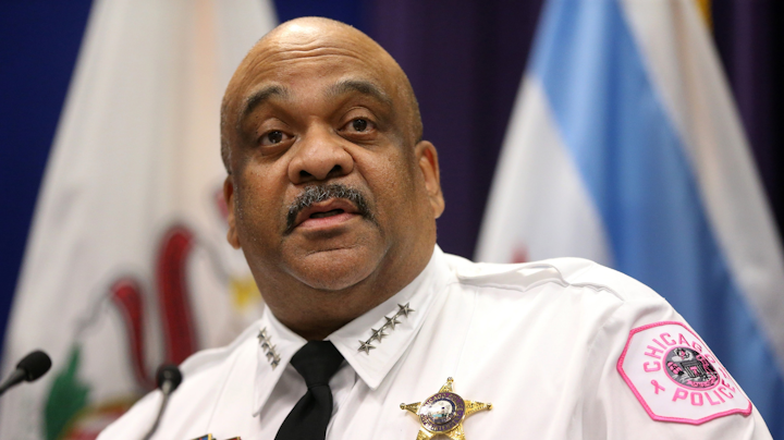 Chicago Police Superintendent Eddie Johnson speaks during a news conference on Oct. 17.