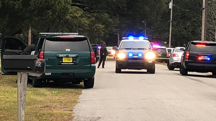 A Escambia County Sheriff’s deputy was shot and wounded in the Florida Panhandle on Wednesday afternoon after officers arrived for a suicide threat in a neighborhood outside Pensacola.