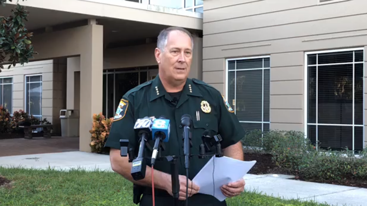 'We don't like this, it's an unfortunate situation,' Sarasota County Sheriff Tom Knight told reporters. 'But the ultimate outcome is that the citizens are safe, the lady who was being beaten upon by the individual is safe, and everything's neutralized, and nothing's there for the community to be afraid of at this time.'