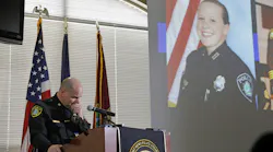 Newport News Police Chief Steve Drew becomes emotional while speaking about officer Katie Thyne during a press conference Friday morning, Jan. 24, 2020. Officer Thyne died Thursday night after being dragged during a traffic stop.