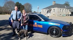 A Georgia State Patrol Trooper reunited a lost dog with its owner over the weekend following a crash on Friday. A Georgia State Patrol Trooper reunited a lost dog with its owner over the weekend following a crash on Friday.