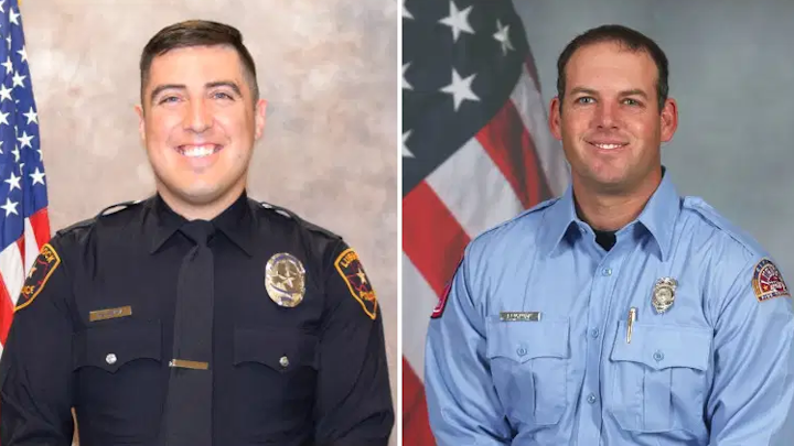 Officer Nicholas Reyna, left, and Lt./Paramedic Eric Hill
