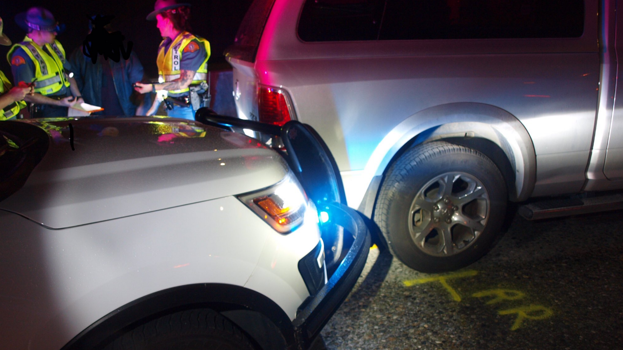 Trooper Vanderwielen happened to be nearby and saw the wayward car and managed to intentionally crash his patrol car into the back of car, stopping it in the left lane.