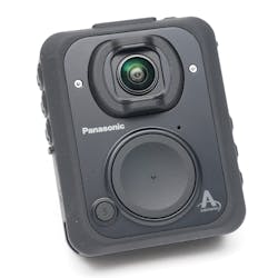 While one of the company's first models, Panasonic's First Generation BWC (seen here) features were ready for modern standards. It included the ability to record at 1080p, 720p, and 360p resolutions; had built-in GPS, Wi-Fi and Bluetooth; an IP-67 MIL-STD 810G rating; and a configurable 3-minute prerecord setting. The model is estimated to discontinue in 2022. While one of the company's first models, Panasonic's First Generation BWC (seen here) features were ready for modern standards. It included the ability to record at 1080p, 720p, and 360p resolutions; had built-in GPS, Wi-Fi and Bluetooth; an IP-67 MIL-STD 810G rating; and a configurable 3-minute prerecord setting. The model is estimated to discontinue in 2022.