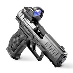 The Walther Arms Q4 Steel Frame Optics Ready model, with mounted optic. The Walther Arms Q4 Steel Frame Optics Ready model, with mounted optic.