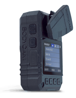 The BC-100 was designed for mostly center-mount on person with rotating garment clip, but did offer optional shoulder-mount clip. The BC-300 (seen here) was designed for mostly-center mount on person but with more versatile mounting options now including multiple magnet mounts and an improved rotating garment clip. There is no shoulder-mount clip for BC-300. The BC-100 was designed for mostly center-mount on person with rotating garment clip, but did offer optional shoulder-mount clip. The BC-300 (seen here) was designed for mostly-center mount on person but with more versatile mounting options now including multiple magnet mounts and an improved rotating garment clip. There is no shoulder-mount clip for BC-300.