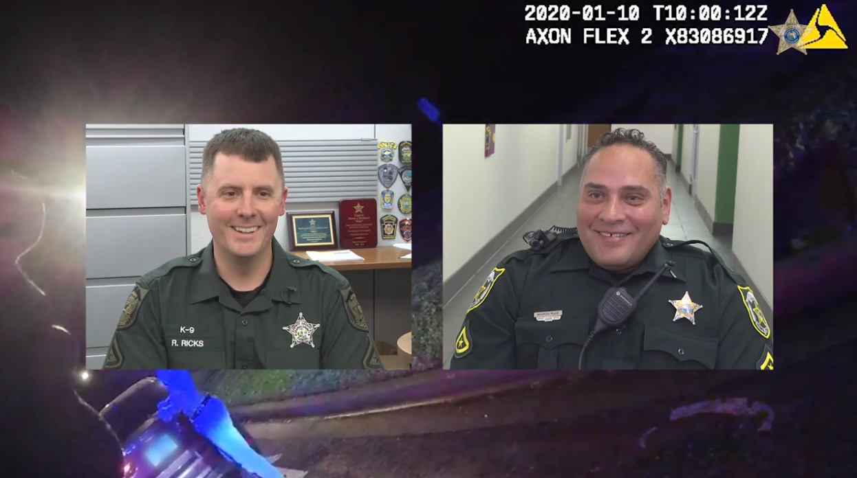 Their 12-hour shift was almost over when Orange County Sheriff's deputies Robert Ricks, left, and Marco Ruiz heard the noise in the early morning hours of Jan. 10.