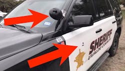 Authorities are searching for a suspect after a Ulvalde County Sheriff's patrol vehicle was hit by gunfire multiple times over the weekend. Authorities are searching for a suspect after a Ulvalde County Sheriff's patrol vehicle was hit by gunfire multiple times over the weekend.