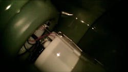 A sample screenshot of the Sas R&D Services Inc. Readyscope inside a fuel tank. The company used its light filter feature to take out the blue tint from the gasoline to see through the fuel. The Readyscope live feed is 1280 x 720 HD. A sample screenshot of the Sas R&D Services Inc. Readyscope inside a fuel tank. The company used its light filter feature to take out the blue tint from the gasoline to see through the fuel. The Readyscope live feed is 1280 x 720 HD.