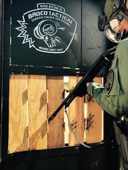 Use the Broco Breaching Door as a ballistic target frame. (Frangible ammo only.) Use the Broco Breaching Door as a ballistic target frame. (Frangible ammo only.)