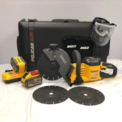 Broco 9” diamond blades are available separately and fit saws with 7/8” arbors. Broco 9” diamond blades are available separately and fit saws with 7/8” arbors.