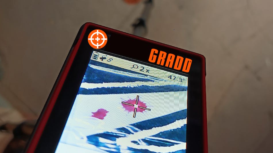 The laser measurements in the GRADD software have an accuracy of 1mm.
