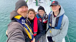 Homeland Security Investigations (HSI) Special Agent Steven M., his wife Bobbi M., sons Hunter M., 17, and Chance M., 13, pose for a family photo, March 23, before taking off on a family boating trip to the Strait of Juan de Fuca, where they later saved a man in danger of drowning.