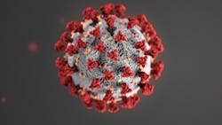 A COVID-19 particle is pictured in this image provided by the Centers for Disease Control and Prevention.