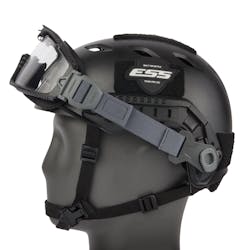 The ESS Influx Pivot goggle mounted on an Ops-Core FAST Bump High Cut Helmet with ARC Rail system. The ESS Influx Pivot goggle mounted on an Ops-Core FAST Bump High Cut Helmet with ARC Rail system.