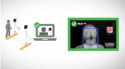Seek Scan is specifically designed and calibrated to deliver accurate skin temperature measurements while enabling social distancing protocols. In seconds, the system automatically detects a face, identifies the most reliable facial features for measurement and displays an alert if someone is warmer than the customizable alarm temperature.
