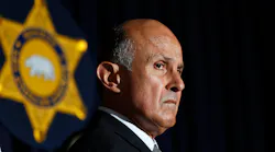 In this file photo, Los Angeles County Sheriff Lee Baca and detectives from the Major Crimes Bureau address an April 2013 press conference about an investigation into a bank heist crew that accessed the roofs of banks with power tools to get into cement vaults. A judge has denied a request from disgraced former Los Angeles County Sheriff Lee Baca to be released from federal prison in Texas because of the coronavirus pandemic.