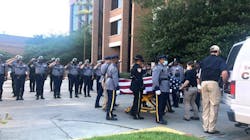 A veteran Baton Rouge police officer died Sunday after he and his colleague were shot while responding to tips about a homicide suspect in the city's Howell Park neighborhood. A veteran Baton Rouge police officer died Sunday after he and his colleague were shot while responding to tips about a homicide suspect in the city's Howell Park neighborhood.
