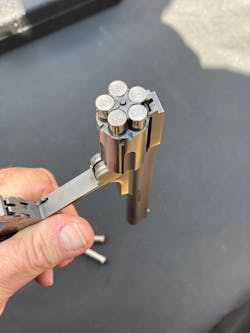 The Star extractor raises the spent brass just high enough to allow them to fall away from the inverted gun. The Ranger II is built with precision and superior engineering. The Star extractor raises the spent brass just high enough to allow them to fall away from the inverted gun. The Ranger II is built with precision and superior engineering.