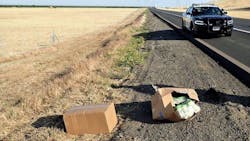 Nearly $1 million in cash was dropped on the side of the road during a vehicle pursuit Friday in Merced County, according to the California Highway Patrol. Nearly $1 million in cash was dropped on the side of the road during a vehicle pursuit Friday in Merced County, according to the California Highway Patrol.