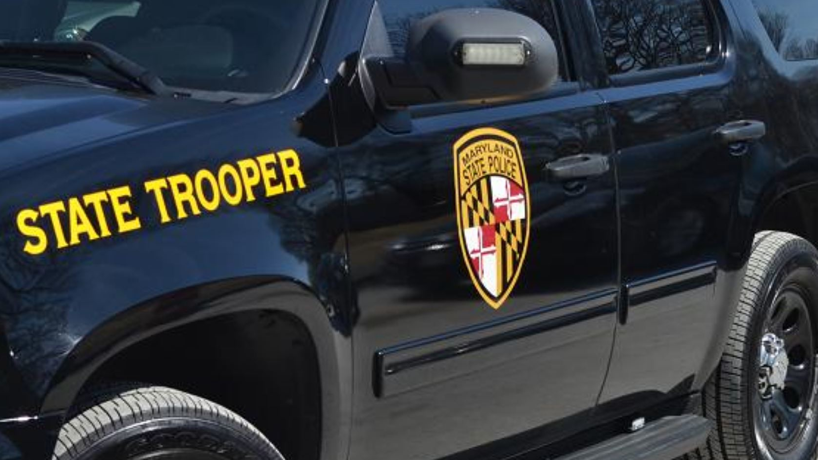 A driver who allegedly fled a traffic stop and rammed his car into a marked and occupied Maryland State Police SUV is in custody, police said Saturday, and the officer involved in doing fine.