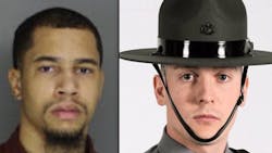 Giovanny Cotto, left, and Trooper Patrick Casey Giovanny Cotto, left, and Trooper Patrick Casey