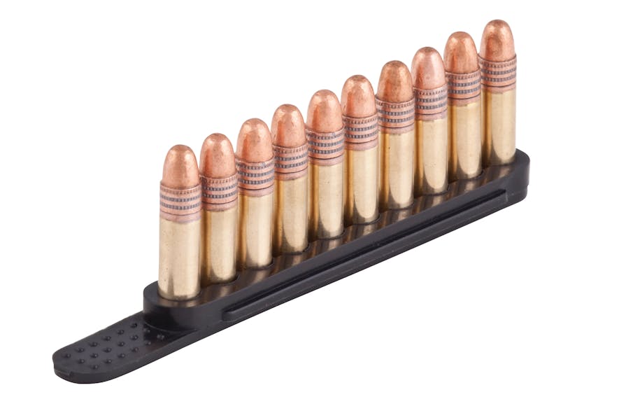 The TUFF Products QuickStrip reloaders are available in black or orange. They will fit range of rounds, including .17HMR and the .22 Magnum.