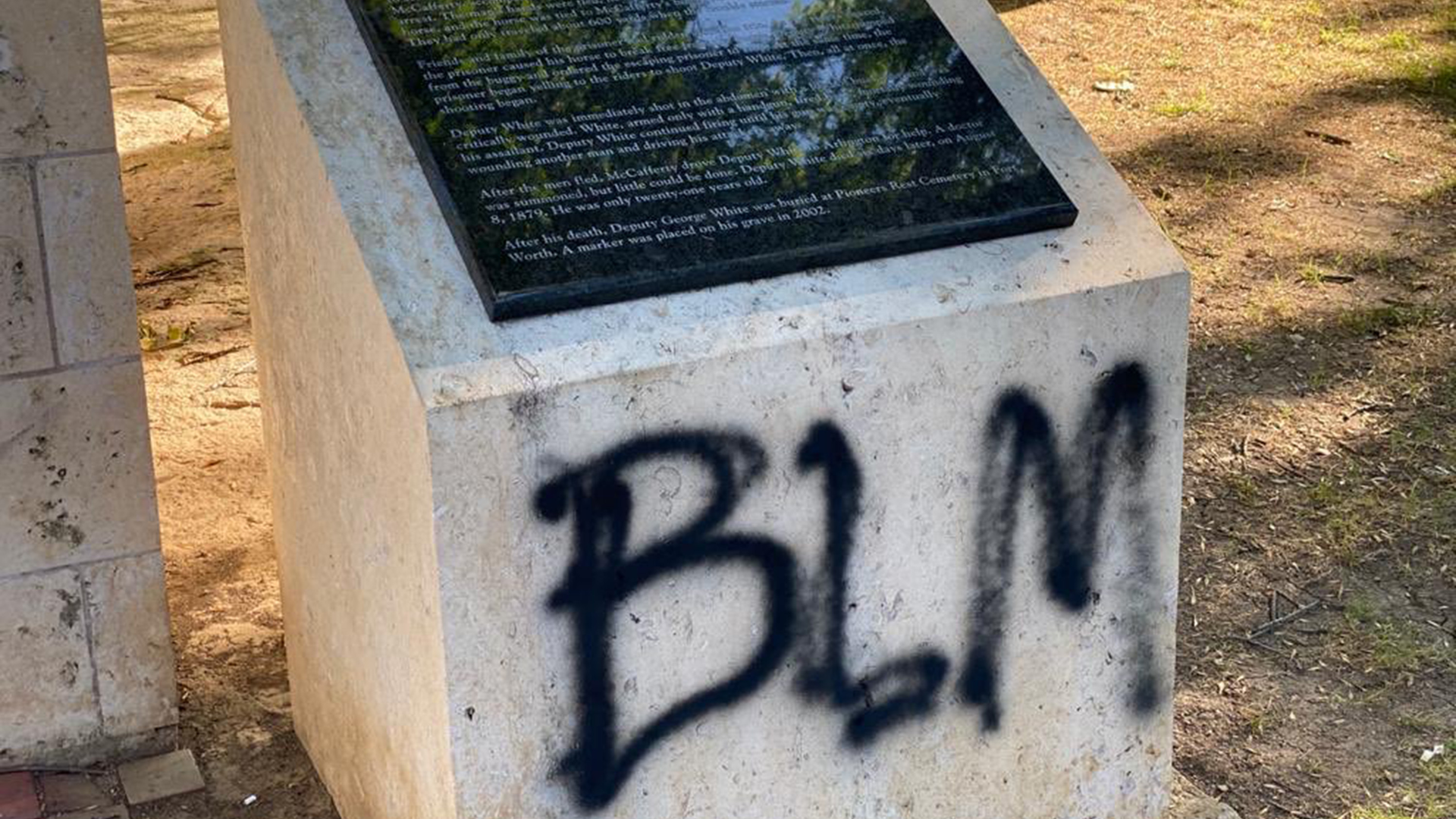 The Fort Worth Police & Firefighters Memorial was vandalized sometime overnight, according to the Fort Worth Police Officer's Association Facebook page.