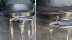 A Missouri State Highway Patrol trooper was saved by his riot helmet after it was struck by gunfire while responding to the violence in downtown St. Louis Monday night. A Missouri State Highway Patrol trooper was saved by his riot helmet after it was struck by gunfire while responding to the violence in downtown St. Louis Monday night.