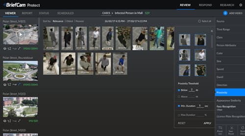 The Proximity Identification feature of the BriefCam Video Content Analytics Platform v5.6.1