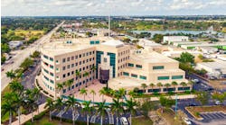 Aerial view on Broward Sheriff`s Office BSO, public safety organization for law enforcement and fire protection duties within Broward County, Florida. Fort Lauderdale, Florida/USA - April 07, 2020