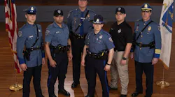 Barre Police Department Class A Dress Uniform. Winner NAUMD Best Dressed Public Safety Award® - Law Enforcement Agency departments with less than 100 members category.