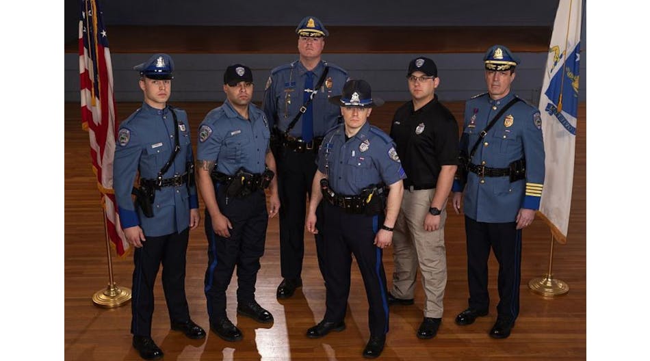 Barre Police Department Class A Dress Uniform. Winner NAUMD Best Dressed Public Safety Award&circledR; - Law Enforcement Agency departments with less than 100 members category.