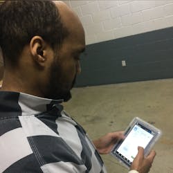 Darius Franklin, an incarcerated individual at the Kendall County Sheriff's Office in Illinois, uses the eMessaging application on SecurueView Tablets from Securus Technologies to communicate with family and helps to give him a positive outlook. Darius Franklin, an incarcerated individual at the Kendall County Sheriff's Office in Illinois, uses the eMessaging application on SecurueView Tablets from Securus Technologies to communicate with family and helps to give him a positive outlook.
