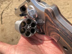 Lindsey prefers countersunk chambers, simply because it looks neater. Notice that the cylinder flutes are offset from the chamber holes, allowing for a much slimmer cylinder. Of all the revolvers that are capable of IWB and appendix carry, this is the one. Why not have one that has more accuracy than many autos, and more cartridge selection that any duty gun? Lindsey prefers countersunk chambers, simply because it looks neater. Notice that the cylinder flutes are offset from the chamber holes, allowing for a much slimmer cylinder. Of all the revolvers that are capable of IWB and appendix carry, this is the one. Why not have one that has more accuracy than many autos, and more cartridge selection that any duty gun?